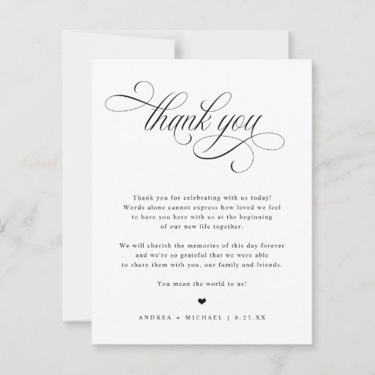 Elegant Luxury Wedding Table Bedankt voor je kaart (Voorkant)