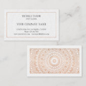 Elegant Luxury White Rose Gold Mandala Glamor Visitekaartje (Voorkant / Achterkant)