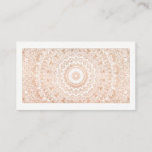 Elegant Luxury White Rose Gold Mandala Glamor Visitekaartje (Achterkant)