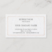 Elegant Luxury White Rose Gold Mandala Glamor Visitekaartje (Voorkant)