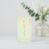 Elegant Luxury Yellow Sweet Holographic Visitekaartje (Staand voorkant)