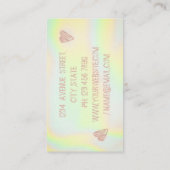 Elegant Luxury Yellow Sweet Holographic Visitekaartje (Achterkant)