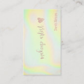 Elegant Luxury Yellow Sweet Holographic Visitekaartje (Voorkant)