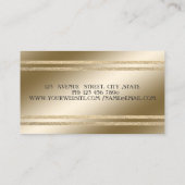 Elegant Luxury, zwart, Faux Gold Glittery Stripes Visitekaartje (Achterkant)