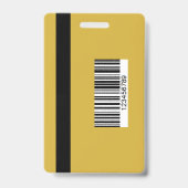 Elegant M Gold Black Work Office Identification ID Badge (Achterkant)