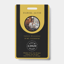 Elegant M Gold Black Work Office Identification ID