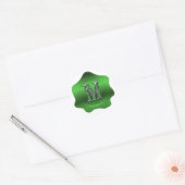 Elegant M Monogram Green Wax Seal Let Sticker (Envelop)