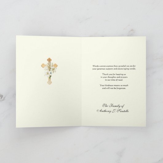 Elegant Maagd Mary Christelijk condoleances Dank u Bedankkaart (Binnen)