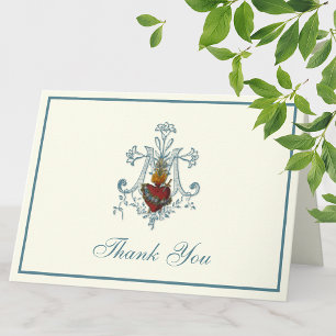 Elegant Maagd Mary Religieuze Katholieke Floral Feestdagen Kaart