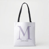 Elegant Maagdenpalmkleurig Monogram Naam Tote Bag (Voorkant)