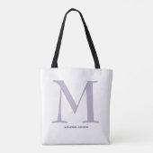Elegant Maagdenpalmkleurig Monogram Naam Tote Bag (Achterkant)