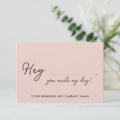 Elegant maakte mijn dag hart zakelijke bestelling  bedankkaart (Staand voorkant)