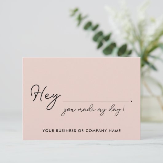 Elegant maakte mijn dag hart zakelijke bestelling  bedankkaart (Staand voorkant)