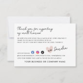 Elegant maakte mijn dag hart zakelijke bestelling  bedankkaart (Achterkant)