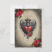 Elegant maar mystiek gotisch hart bedankkaart (Achterkant)