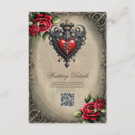 Elegant maar mystiek gotisch hart informatiekaartje