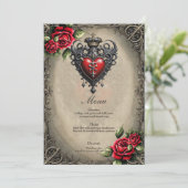 Elegant maar mystiek gotisch hart menu (Staand voorkant)