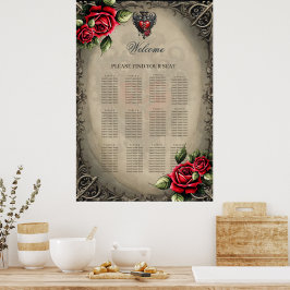 Elegant maar mystiek gotisch hart poster