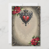 Elegant maar mystiek gotisch hart save the date (Achterkant)