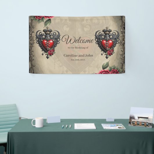 Elegant maar mystiek gotisch hart spandoek (Beurs)