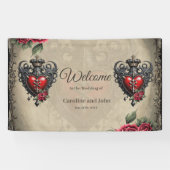 Elegant maar mystiek gotisch hart spandoek (Horizontaal)