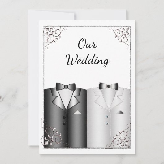 Elegant maar simpel uitnodigen voor homohuwelijk kaart (Voorkant)