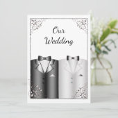 Elegant maar simpel uitnodigen voor homohuwelijk kaart (Staand voorkant)