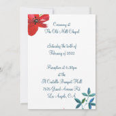 Elegant maar Simple Flowerding Wedding Invitation Kaart (Achterkant)
