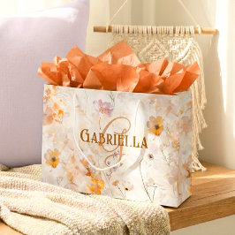 Elegant Maatwerk Monogram Waterverf Bloemstuk Groot Cadeauzakje