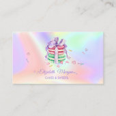 Elegant Macaroons, Sweets Bakery Holographic Visitekaartje (Voorkant)