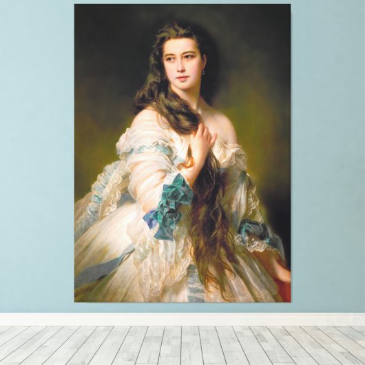 Elegant Madame Rimsky Korsakov Portrait Canvas Afdruk (Insitu (Houten vloer))