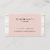 Elegant madish Blush roze Gold White Design Plain Visitekaartje (Voorkant)