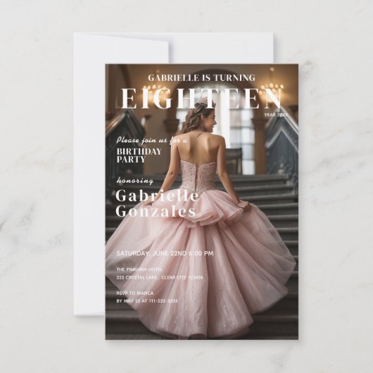 Elegant Magazine Hoesje geïnspireerd op 18e verjaa Kaart (Voorkant)