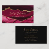 elegant magenta en goudagaat visitekaartje (Voorkant / Achterkant)