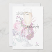 Elegant Magenta Floral Champagne Wedding Kaart (Voorkant)