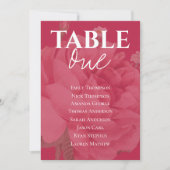 Elegant Magenta Floral Wedding Table Seating Chart (Voorkant)
