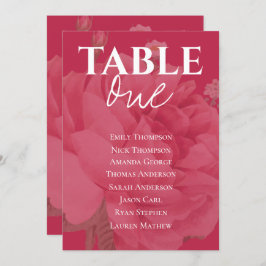 Elegant Magenta Floral Wedding Table Seating Chart
