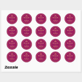 Elegant Magenta Gold Couple noemt Indische bruilof Ronde Sticker (Vel)