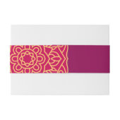 Elegant Magenta Gold Hindu Mandala Indian Wedding Uitnodigingen Wikkel (Achterkant Voorbeeld)