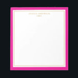 Elegant Magenta Gold op maat Notitieblok<br><div class="desc">Dit notitieblok heeft een elegante en minimalistische dikke grens en dunne gouden grens. Pas het met jouw naam of bedrijfsnaam aan.</div>