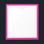 Elegant Magenta Gold op maat Notitieblok<br><div class="desc">Dit notitieblok heeft een elegante en minimalistische dikke grens en dunne gouden grens. Pas het met jouw naam of bedrijfsnaam aan.</div>