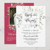 Elegant magenta groen nog lang en gelukkig na het  kaart (Voorkant / Achterkant)