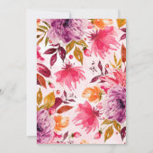 Elegant Magenta Herfst Floral Vrijgezellenfeest Kaart (Achterkant)