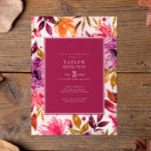 Elegant Magenta Herfst Floral Vrijgezellenfeest Kaart