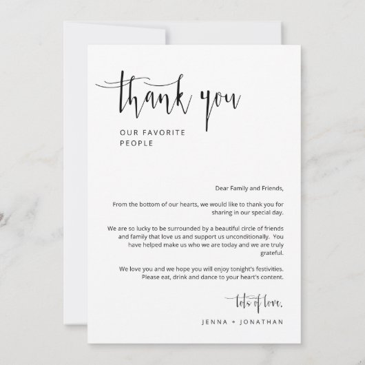 Elegant Magenta Modern Laten we Eat Dank u Menu (Achterkant)