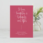 Elegant Magenta Modern Minimal Calligraphy Wedding Programmakaart (Staand voorkant)