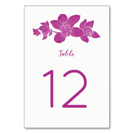 Elegant Magenta Orchid Bloemen Tafel Aantal Kaarte Kaart