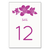 Elegant Magenta Orchid Bloemen Tafel Aantal Kaarte Kaart (Achterkant)