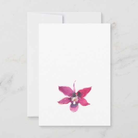 Elegant Magenta Paarse Orchids Floral Bumblebee Bedankkaart (Achterkant)