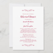 Elegant Magenta Red Wedding Rehearsal Dinner Kaart (Voorkant)